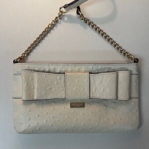 Kate Spade Ivory Bow Crossbody with Gold Chain